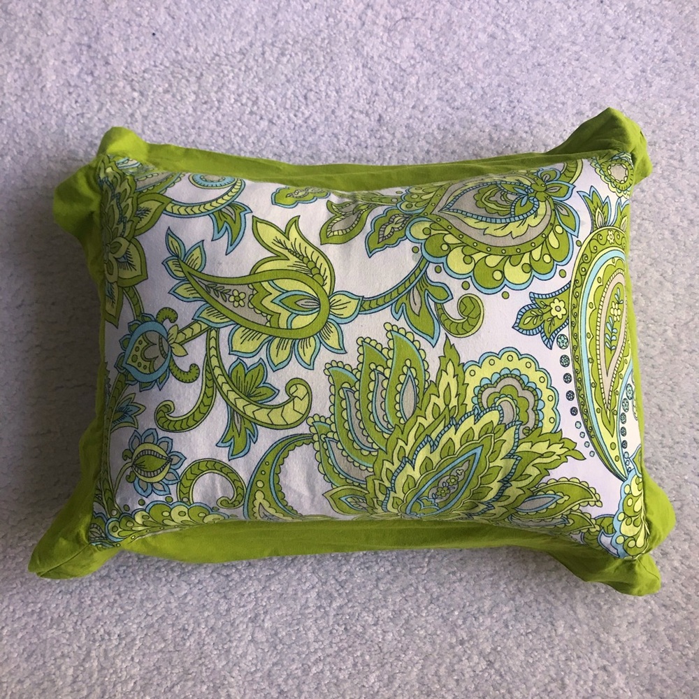 Michael Kors Green Paisley 100% Cotton Accent Pillow